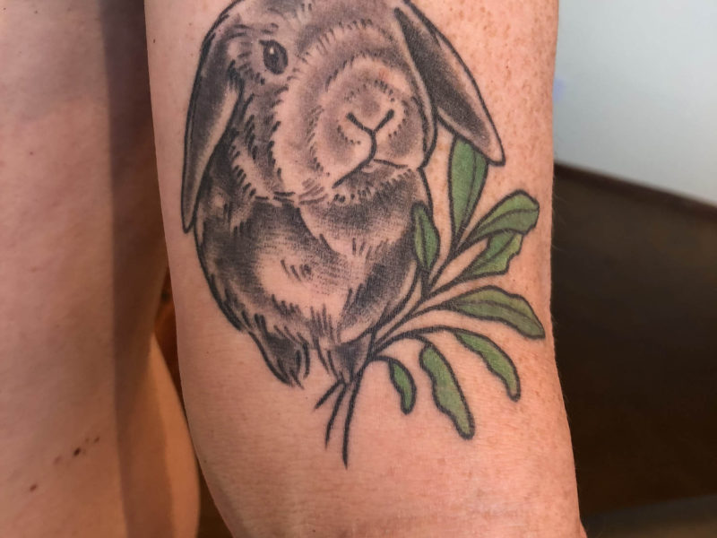 Lop Eared Bunny Pet Tattoo for Emily