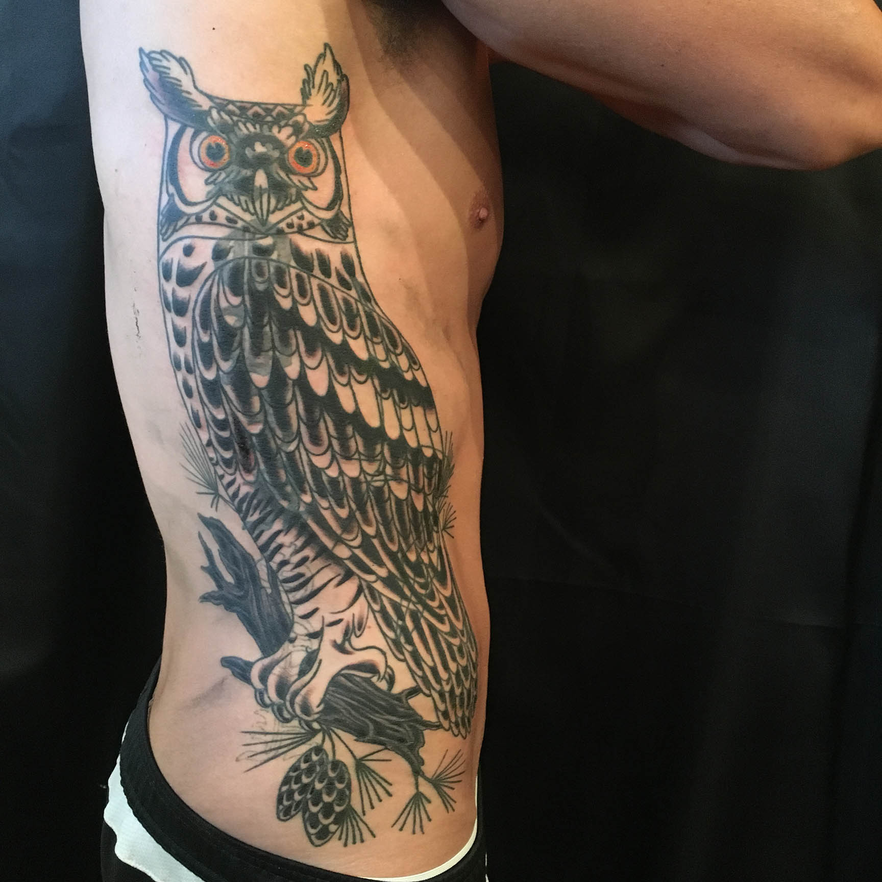 Owl Coverup with Black Shading