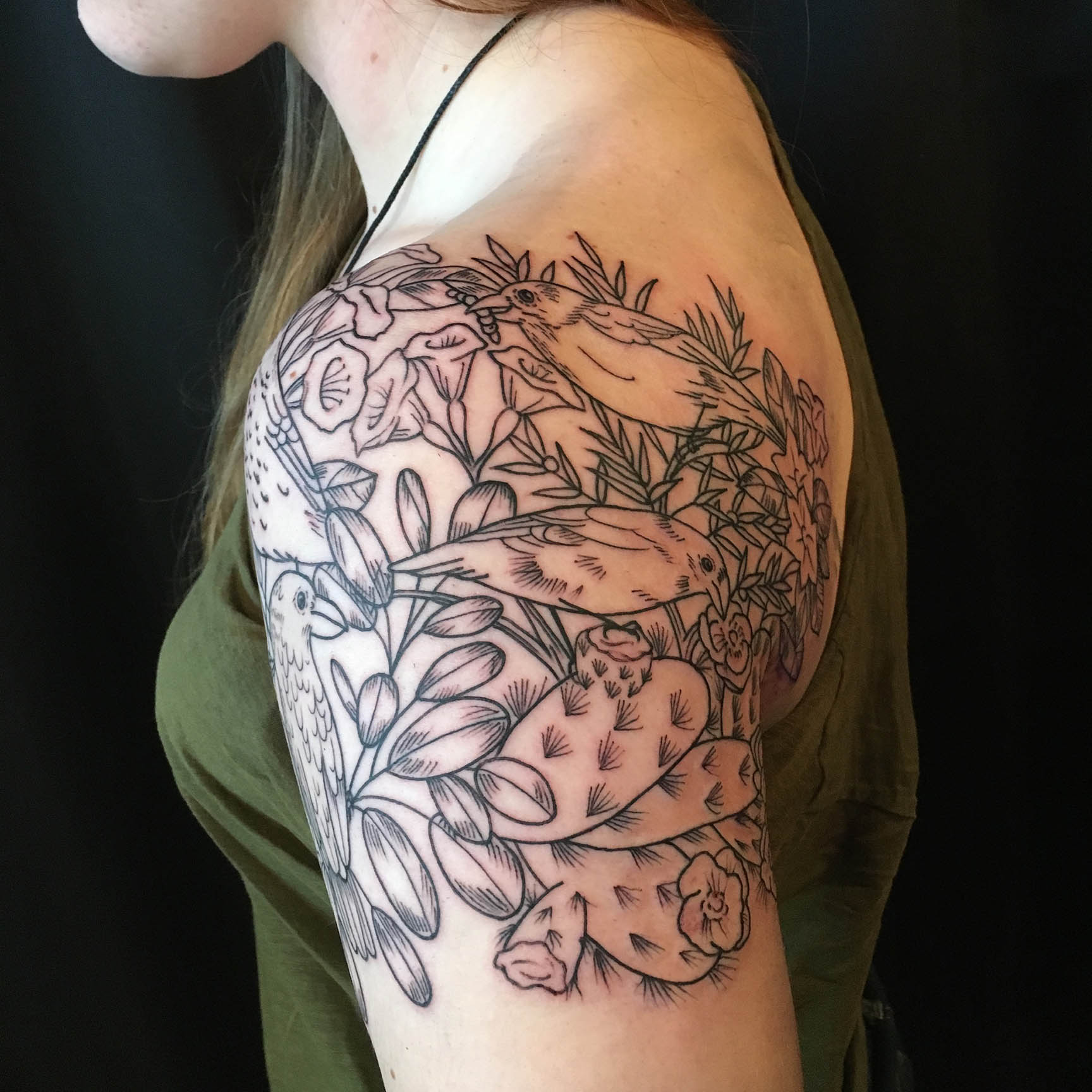 Flower, Color, Illustrative tattoo by Stephanie James